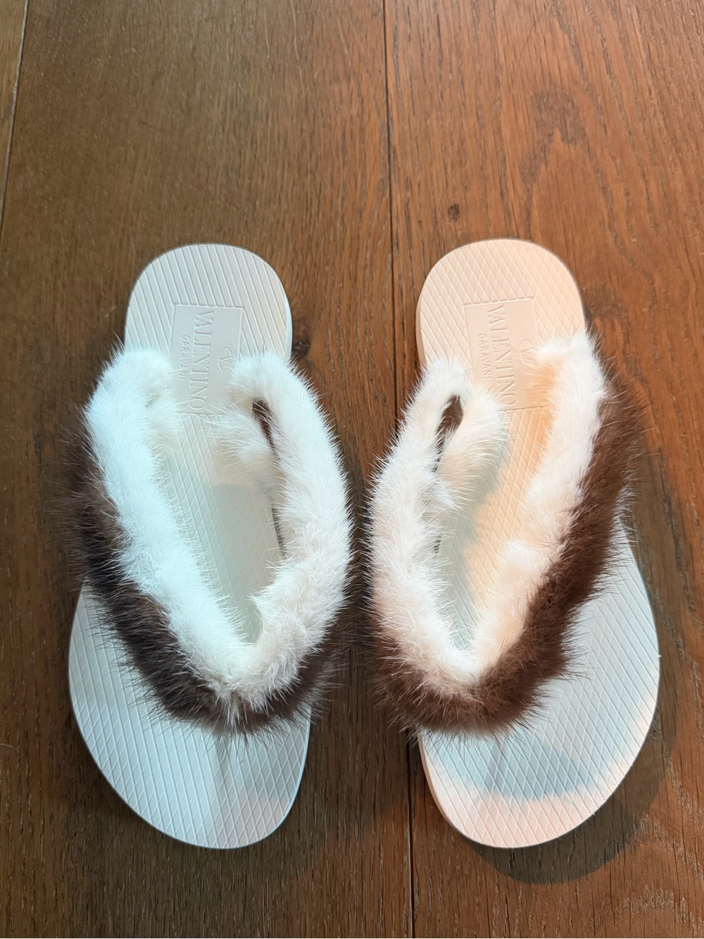 Valentino Fur Flip Flops